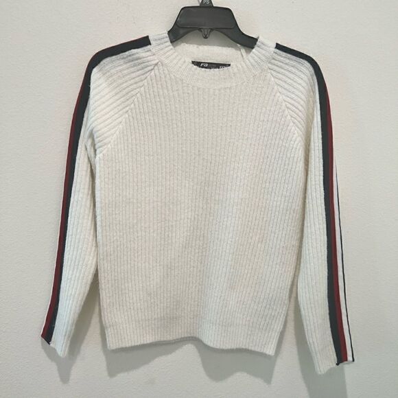 FB Sister Knitwear White with side stripe long-sleeves size Xxs - Picture 1 of 5